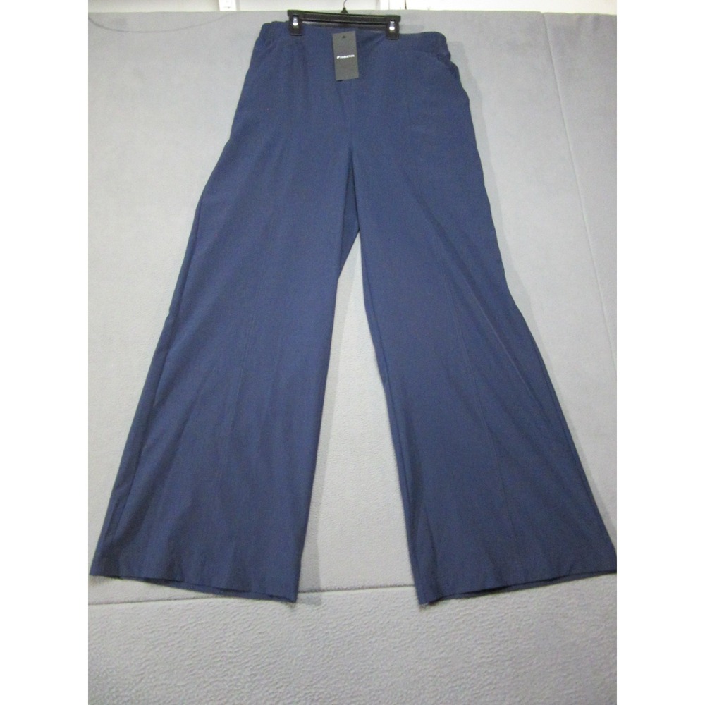 Fabletics Pants Womens XL Navy Blue Wide Leg Stretch Activewear High Waist New